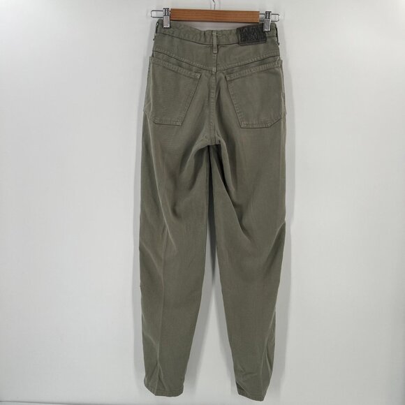 VTG Marithe‎ Francois Girbaud 3/4 High Waist Jeans Olive Green USA Mom - Picture 2 of 15